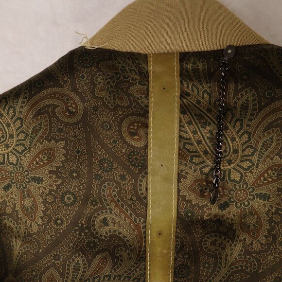 Vintage 70's 80's Brioni ROMA Calfskin Leather Linen Cotton Silk Jacket Men's 44 - Picture 10 of 16